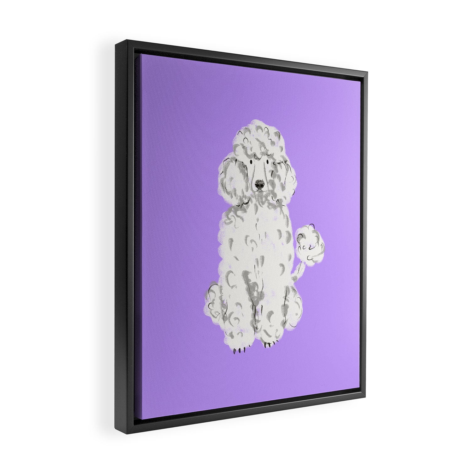 Fashionable white poodle Framed Canvas Print Gallery Image 2