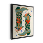 Festive Cowboy Boot Christmas Art  Whimsical Western Holiday Decor Framed Canvas Print Gallery Image 2