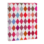 Festive Harlequin Diamond Pattern in Warm Tones Canvas Print Gallery Image 8