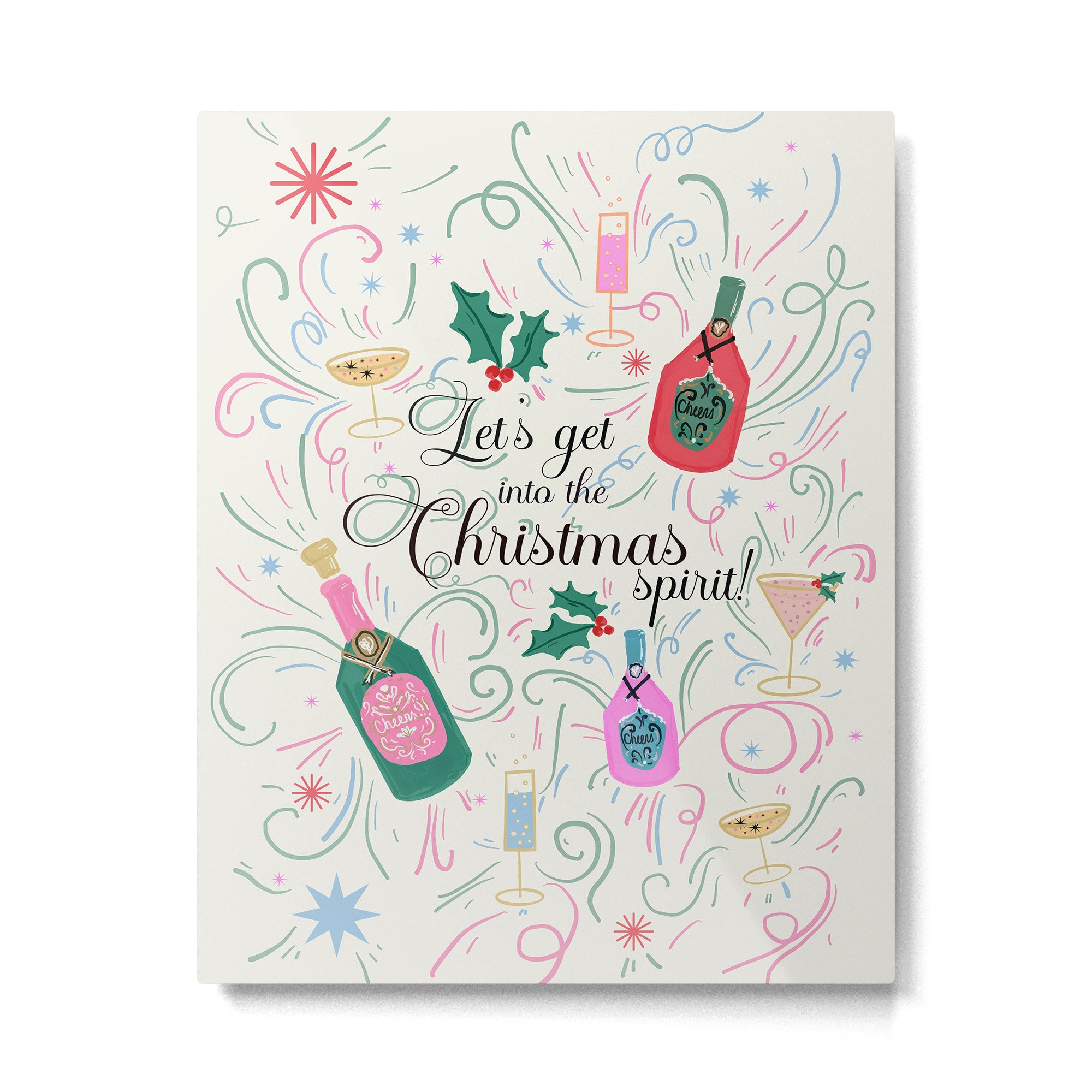 Festive holiday drinks illustration Metal Print Gallery Image 6
