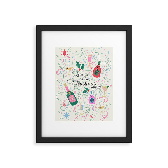 Festive holiday drinks illustration Framed Art Print Gallery Image 1