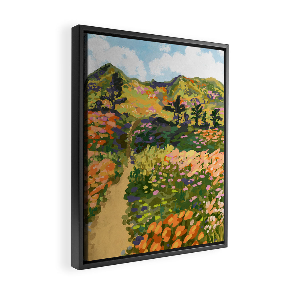 Floral Landscape illustration Framed Canvas Print Gallery Image 2
