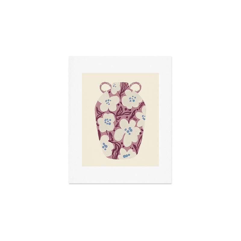 Floral Painted Folk Vase Art Print Gallery Image 1