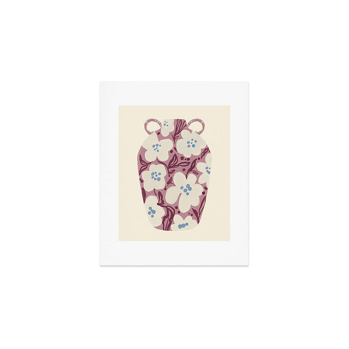 Floral Painted Folk Vase Art Print Gallery Image 1