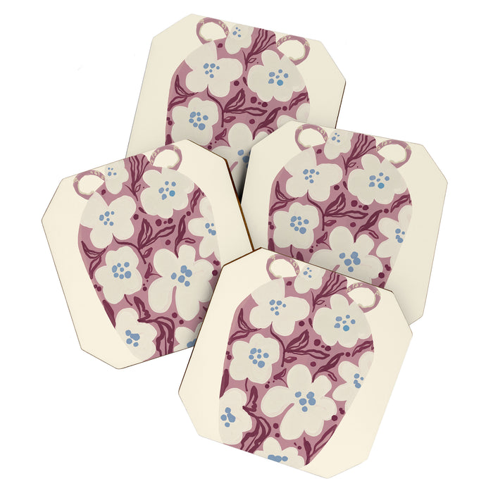 Floral Painted Folk Vase Coaster Gallery Image 1