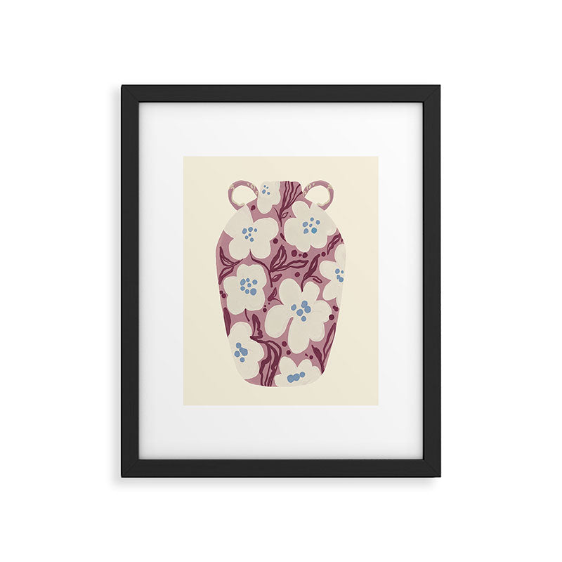 Floral Painted Folk Vase Framed Art Print Gallery Image 5