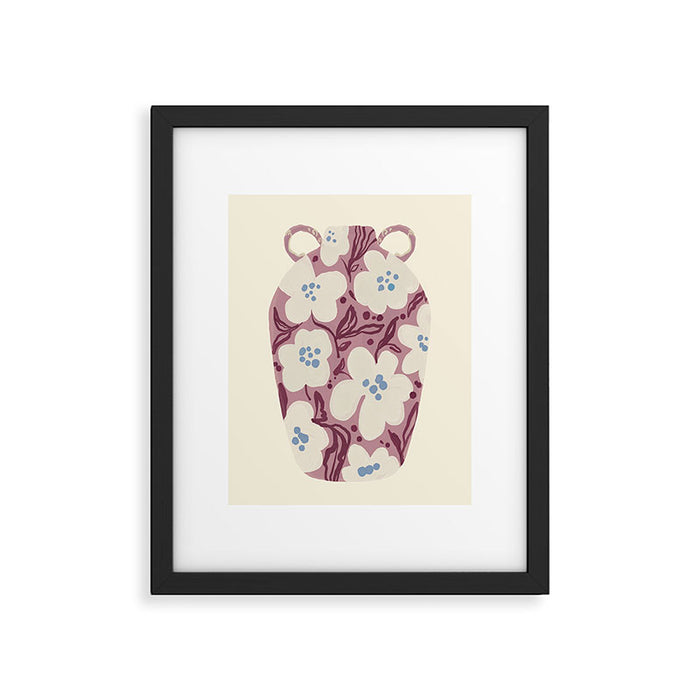 Floral Painted Folk Vase Framed Art Print Gallery Image 1