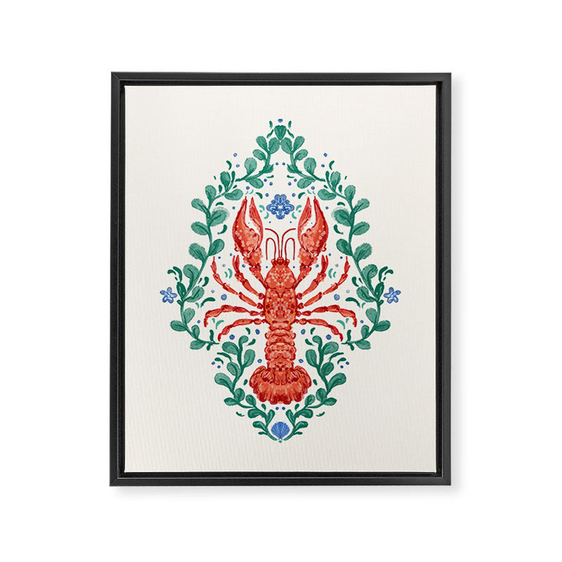 Fluidity in Color: A Watercolor Portrait of the Majestic Lobster Framed Canvas Print Gallery Image 8