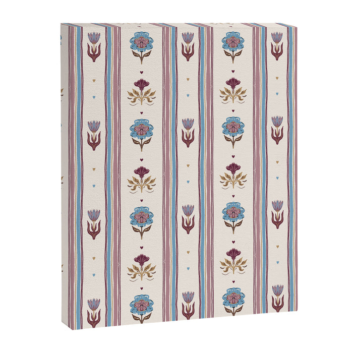 Folk Floral Stripe Pattern Canvas Print Gallery Image 1