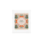 Folk inspired Festive Holiday Bows  and Christmas Tree  Art Print Gallery Image 1