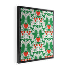 Fresh Strawberry Vine and Floral Pattern on White Framed Canvas Print Gallery Image 2