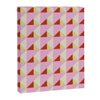 Geometric Triangle Pattern Playful Pink Red and Yellow Abstract Repeat Print Canvas Print Gallery Image 8