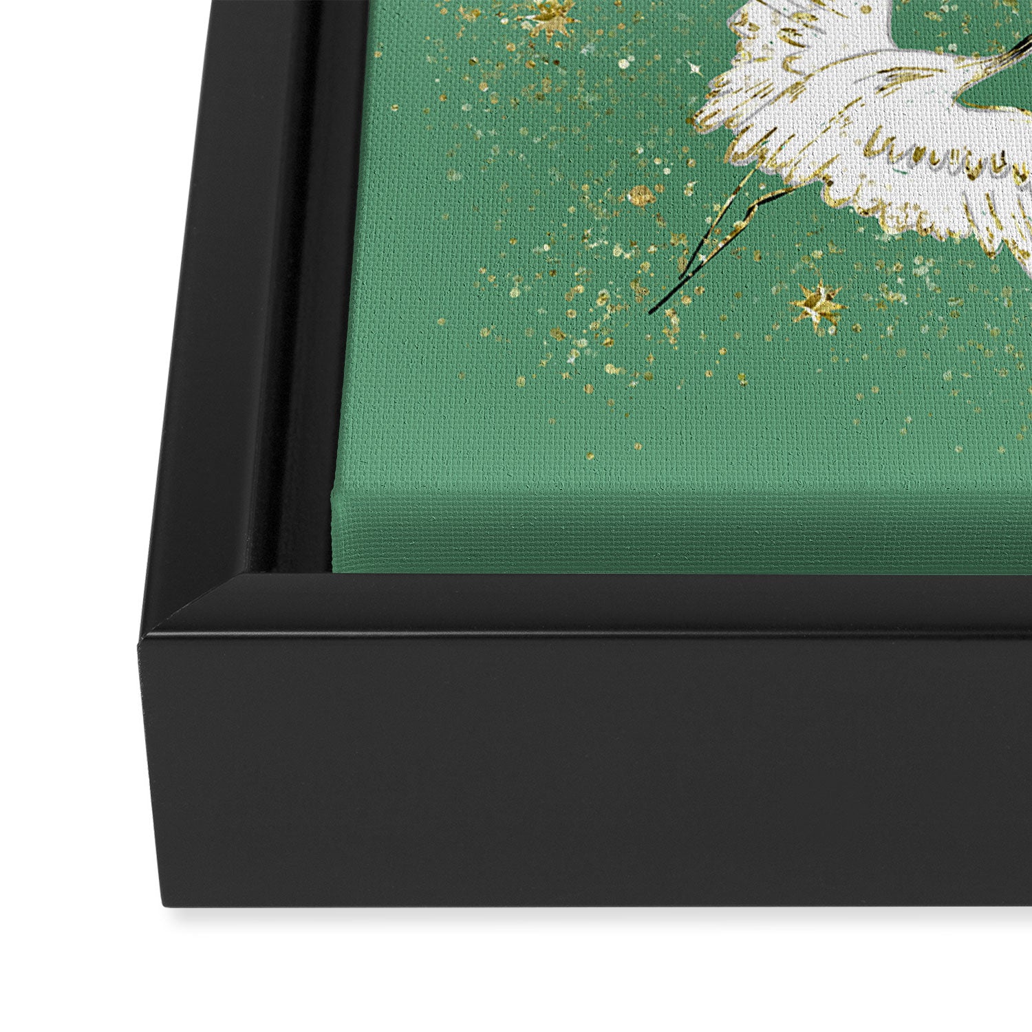 Golden cranes party  Framed Canvas Print Gallery Image 3