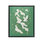 Golden cranes party  Framed Canvas Print Gallery Image 6