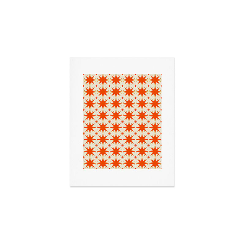 Golden Radiance: Symmetrical Starburst Pattern Art Print Gallery Image 1