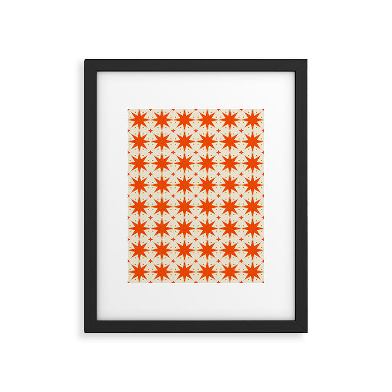 Golden Radiance: Symmetrical Starburst Pattern Framed Art Print Gallery Image 6