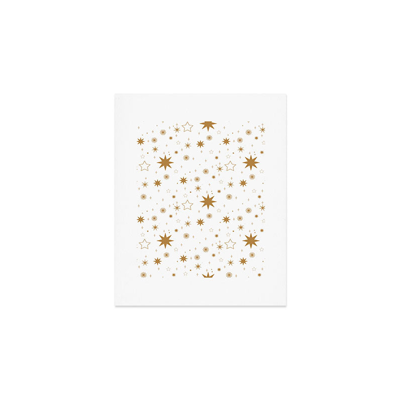 Golden Starburst Holiday Pattern Art Print Gallery Image 1