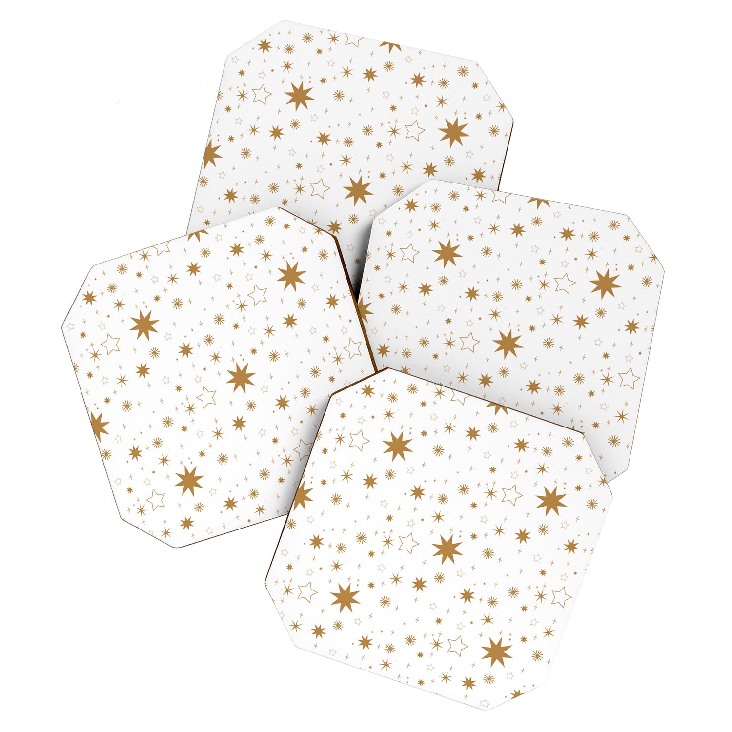 Golden Starburst Holiday Pattern Coaster Gallery Image 1
