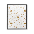 Golden Starburst Holiday Pattern Framed Canvas Print Gallery Image 8