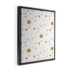 Golden Starburst Holiday Pattern Framed Canvas Print Gallery Image 2