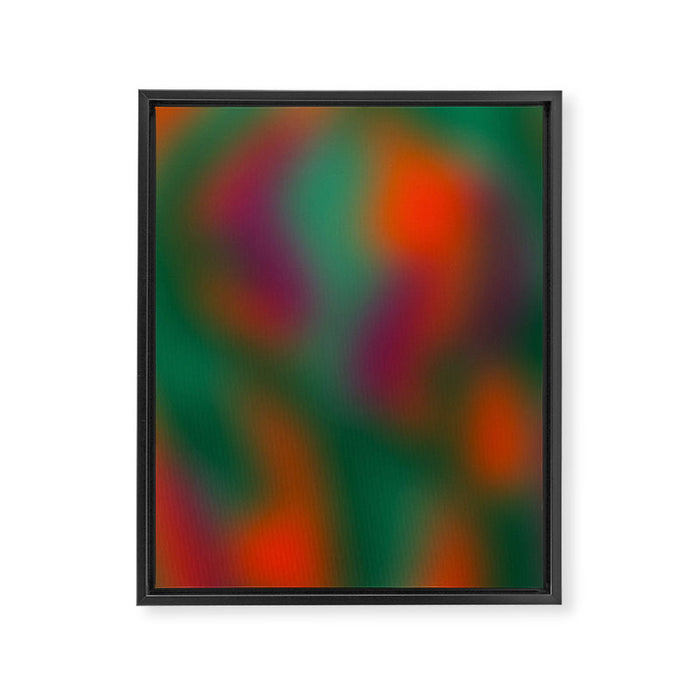Green and Red Gradient Textured artwork Framed Canvas Print Gallery Image 1