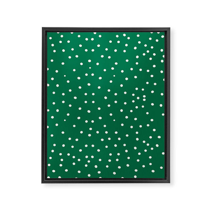 Green dotted pattern  Framed Canvas Print Gallery Image 1