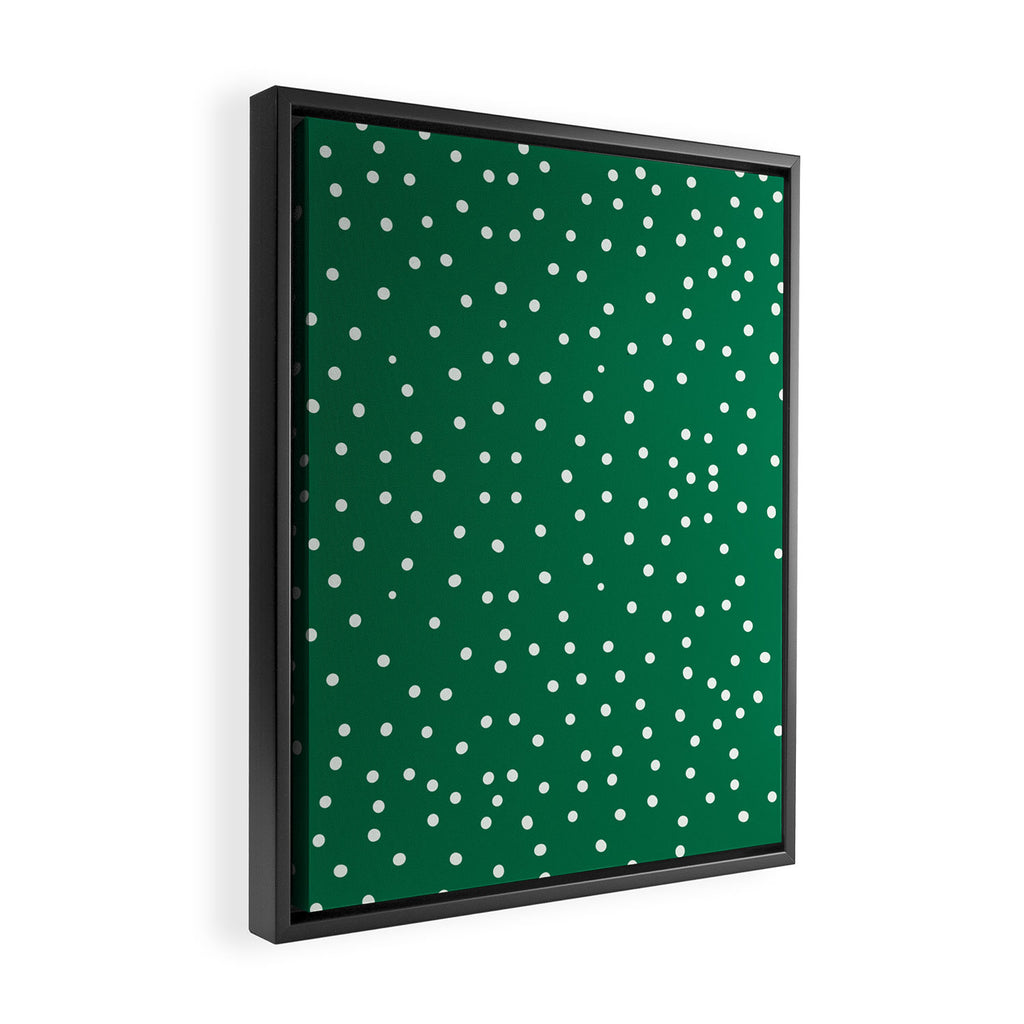 Green dotted pattern  Framed Canvas Print Gallery Image 2