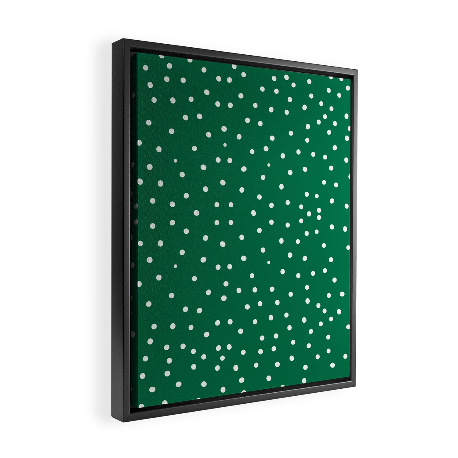 Green dotted pattern  Framed Canvas Print Gallery Image 2