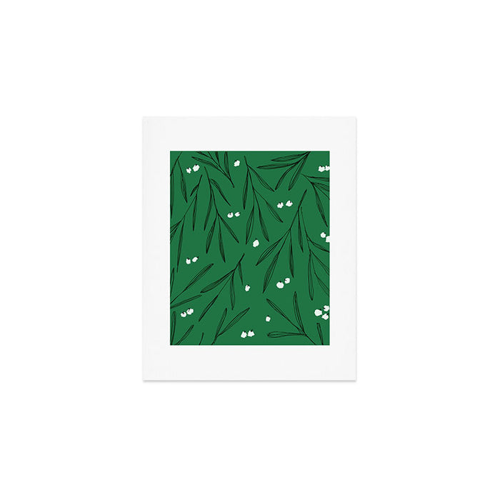 Green leaves pattern Art Print Gallery Image 1