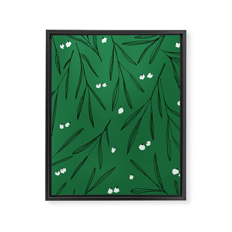 Green leaves pattern Framed Canvas Print Gallery Image 8