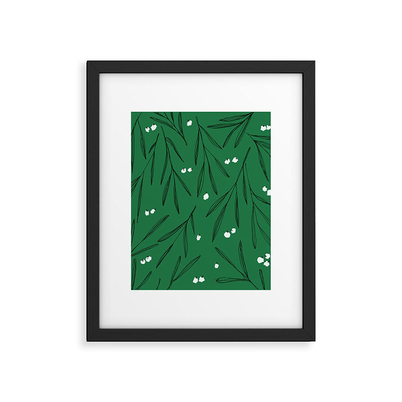 Green leaves pattern Framed Art Print Gallery Image 6