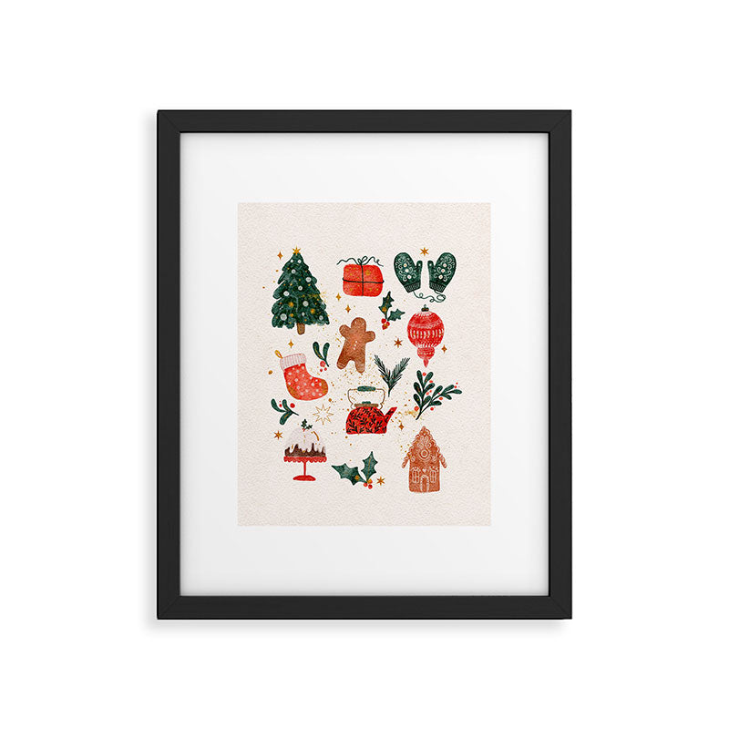 Holiday essentials illustration Framed Art Print Gallery Image 5