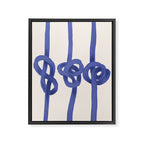 Knotted Rope Art  Minimalist Blue on Cream Illustration Framed Canvas Print Gallery Image 8