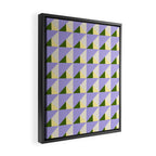 Lavender Triangle Pattern  Calm Geometric Abstract in Cream yellow and Olive Green Framed Canvas Print Gallery Image 2