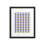 Lavender Triangle Pattern  Calm Geometric Abstract in Cream yellow and Olive Green Framed Art Print Gallery Image 6