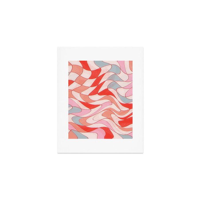 Liquid pinky abstract retro pattern  Art Print Gallery Image 1