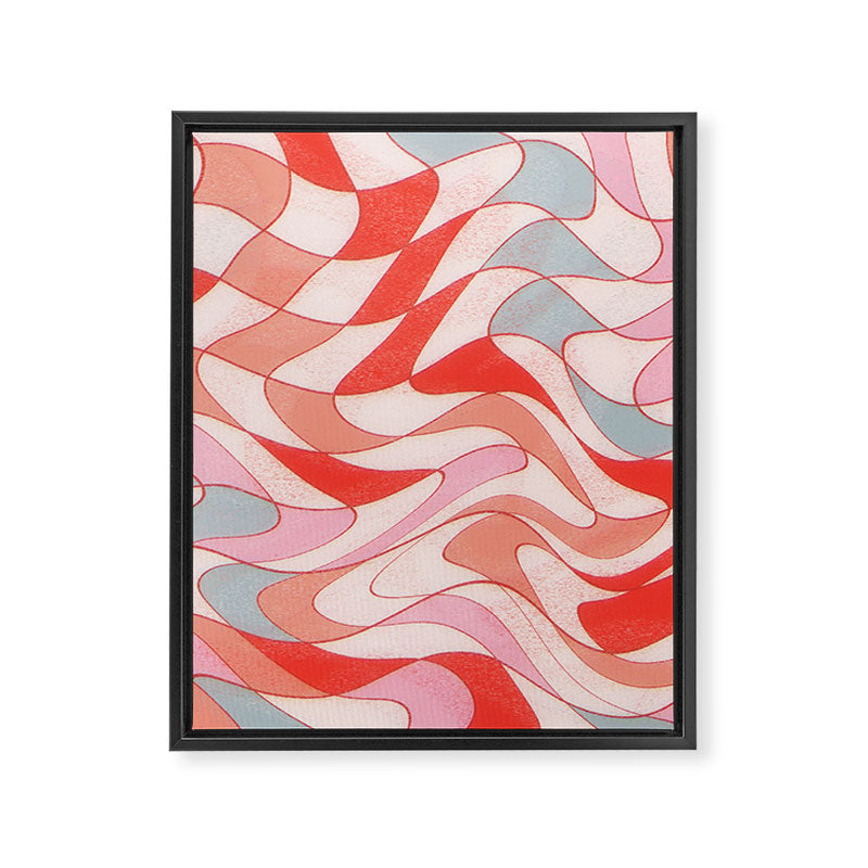 Liquid pinky abstract retro pattern  Framed Canvas Print Gallery Image 8