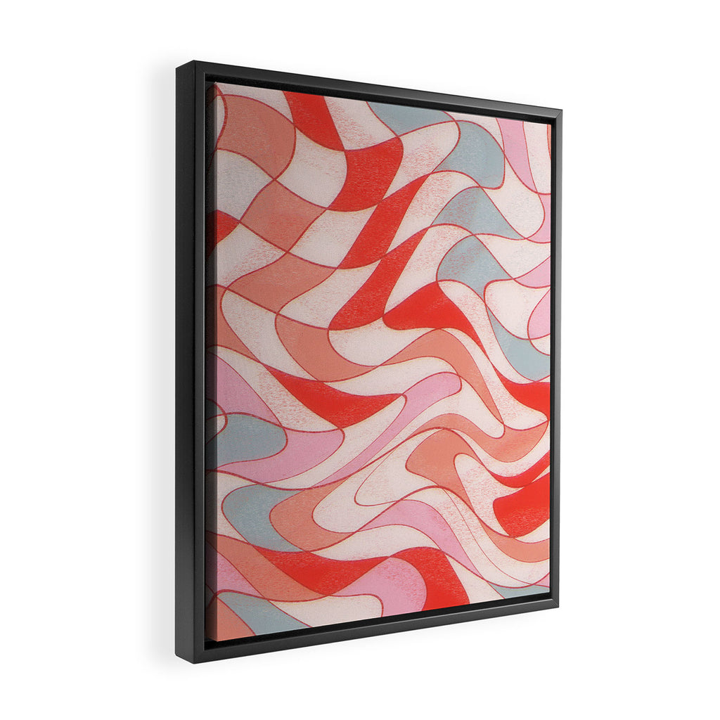 Liquid pinky abstract retro pattern  Framed Canvas Print Gallery Image 2
