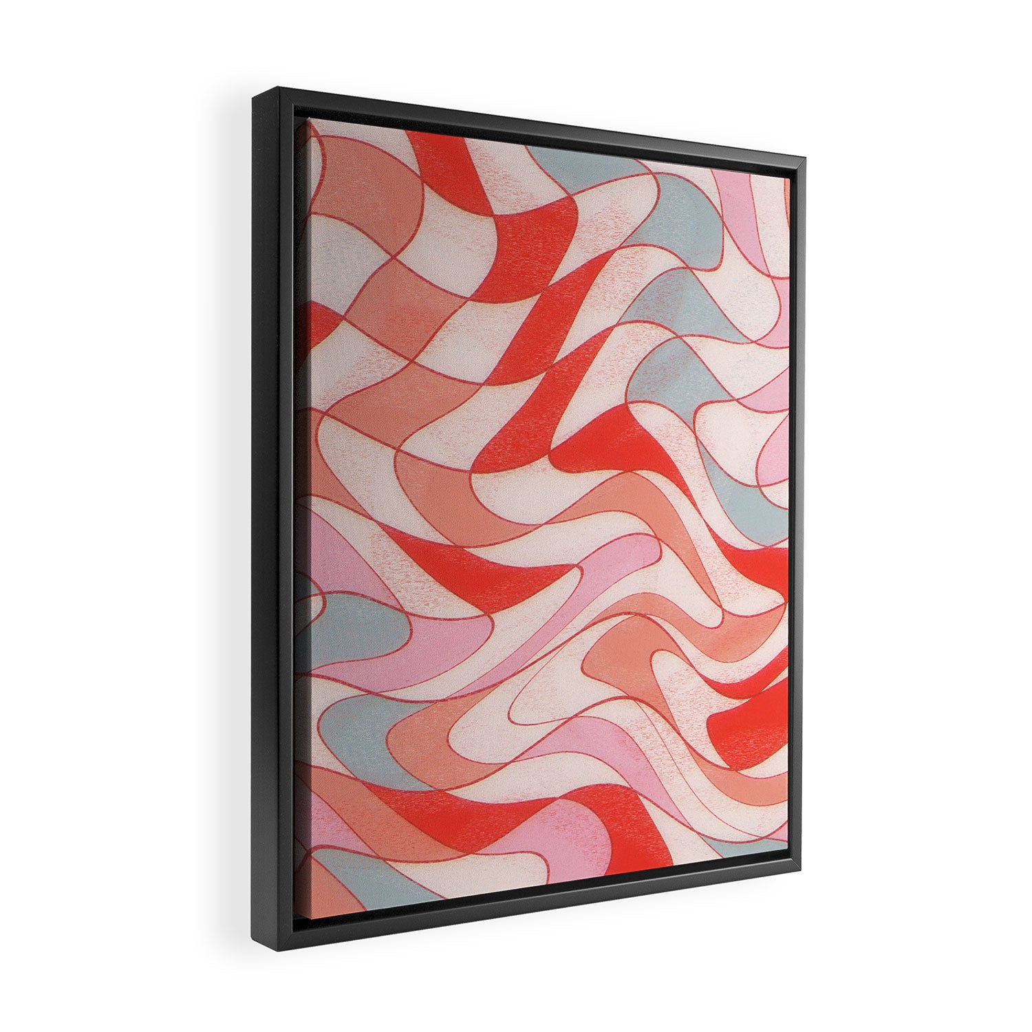 Liquid pinky abstract retro pattern  Framed Canvas Print Gallery Image 2