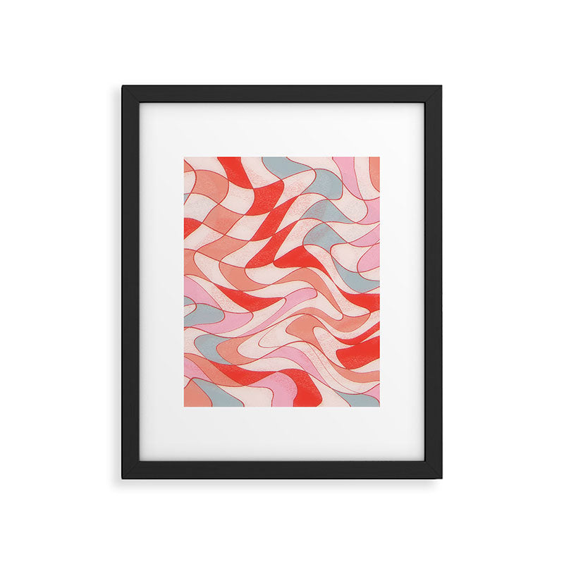 Liquid pinky abstract retro pattern  Framed Art Print Gallery Image 6