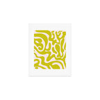 Liquid swirl retro vintage pattern in cyber lime creamy  Art Print Gallery Image 1