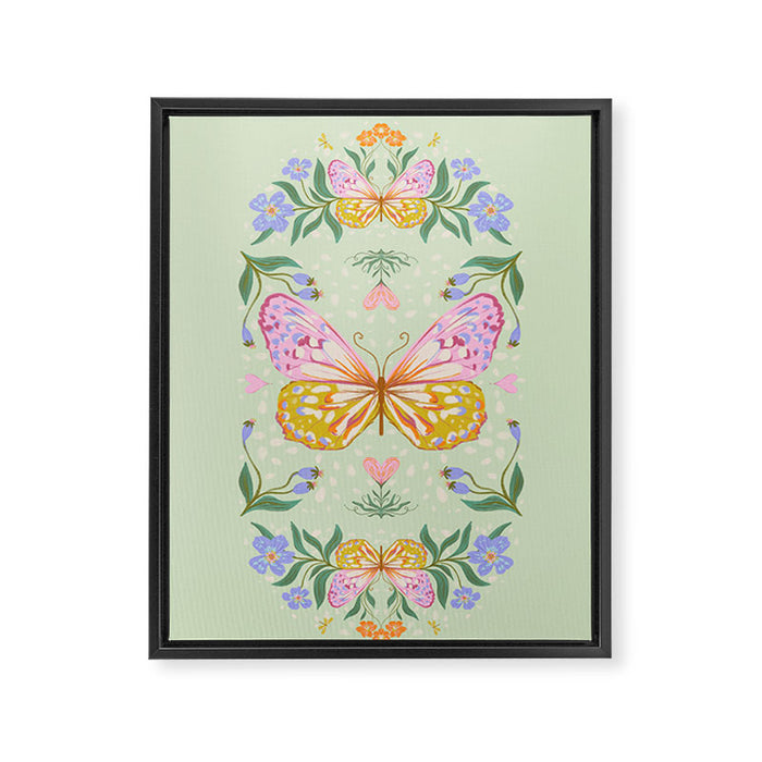 Magical butterflies garden Framed Canvas Print Gallery Image 1