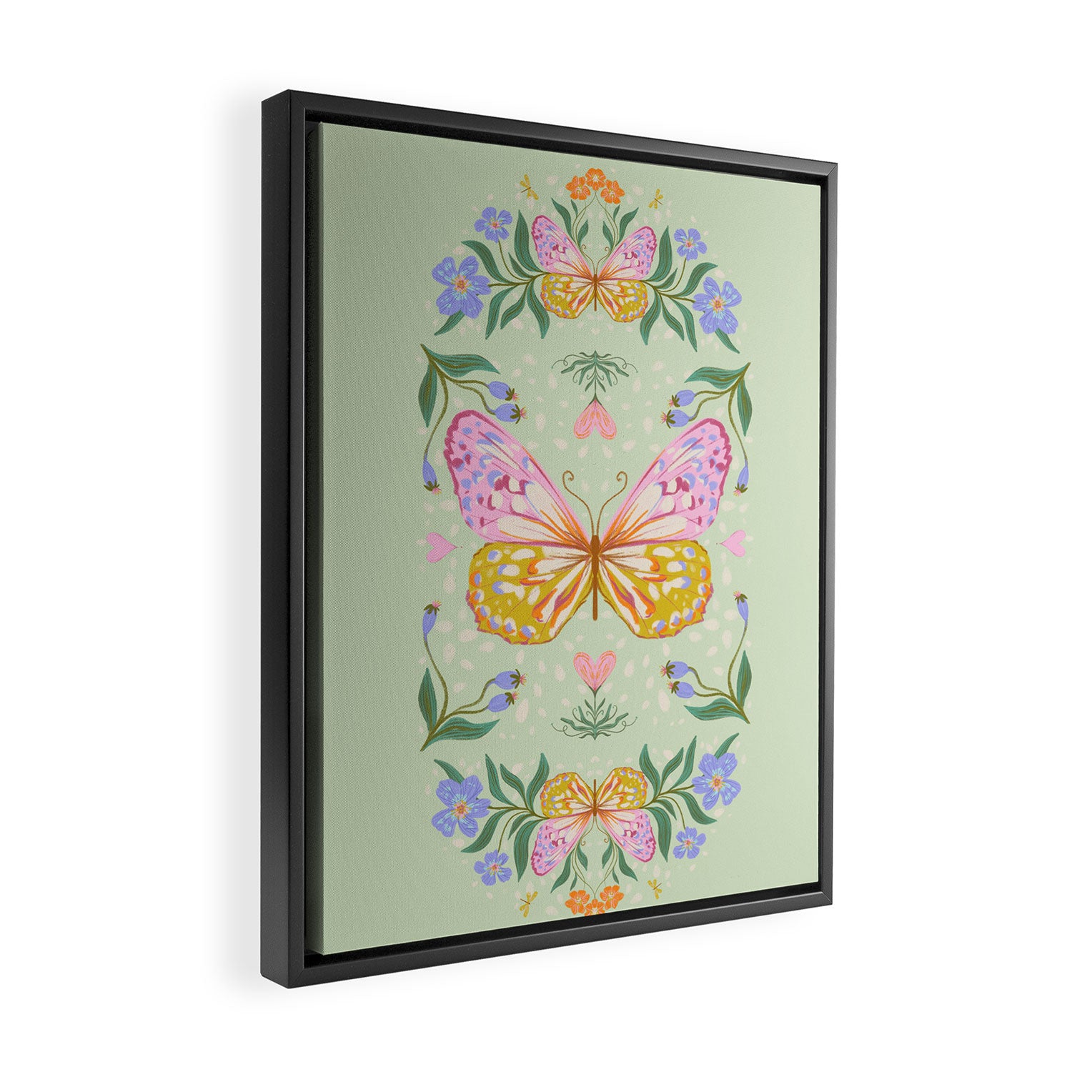 Magical butterflies garden Framed Canvas Print Gallery Image 2