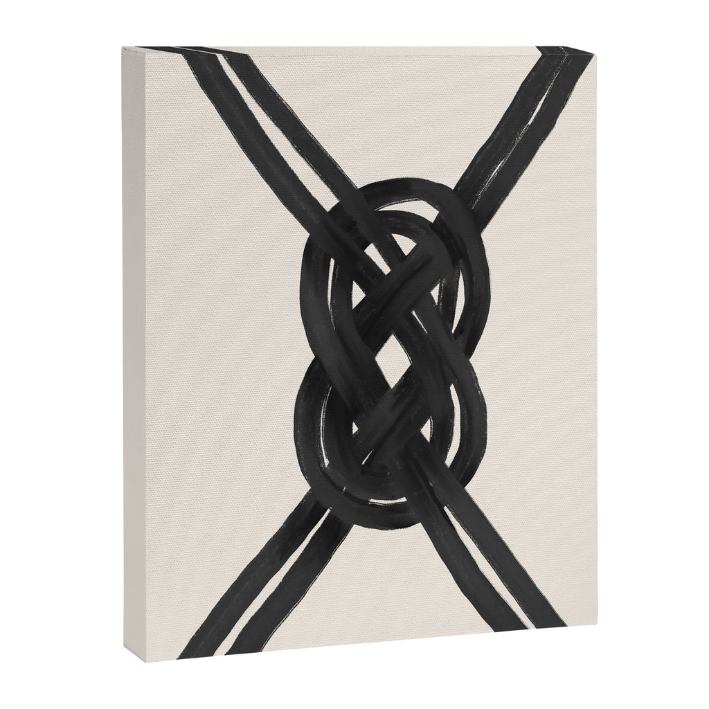 Minimalist Black Knot Abstract on Neutral Background Canvas Print Gallery Image 8