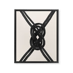 Minimalist Black Knot Abstract on Neutral Background Framed Canvas Print Gallery Image 8