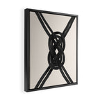 Minimalist Black Knot Abstract on Neutral Background Framed Canvas Print Gallery Image 2
