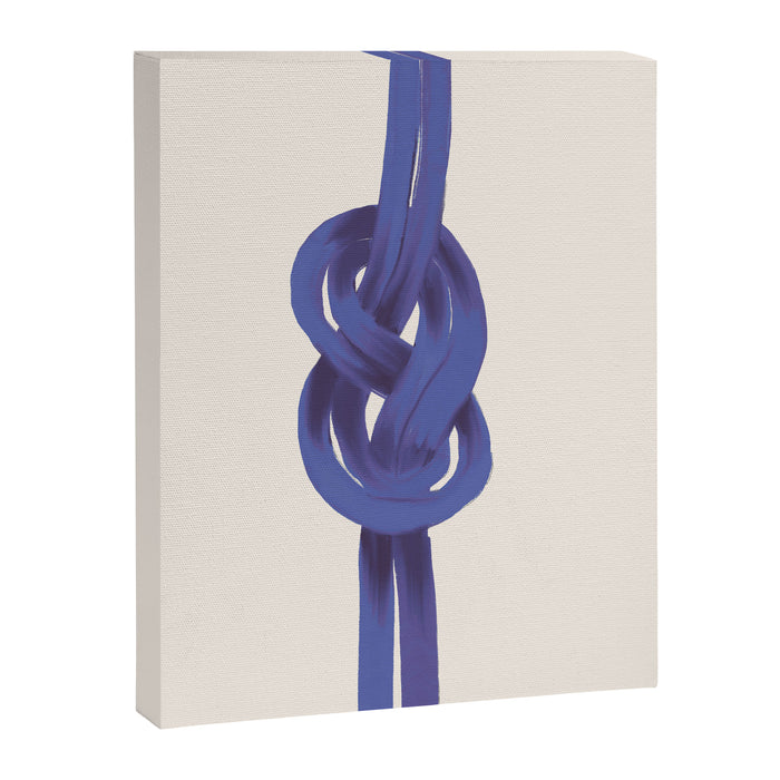 Minimalist Knot Art in Rich Blue Tones Elegant Abstract Illustration Canvas Print Gallery Image 1