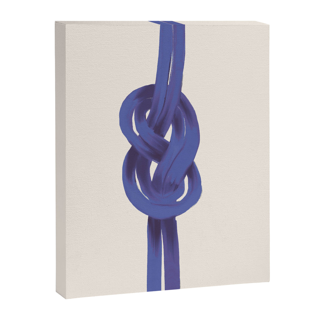 Minimalist Knot Art in Rich Blue Tones Elegant Abstract Illustration Canvas Print Gallery Image 8