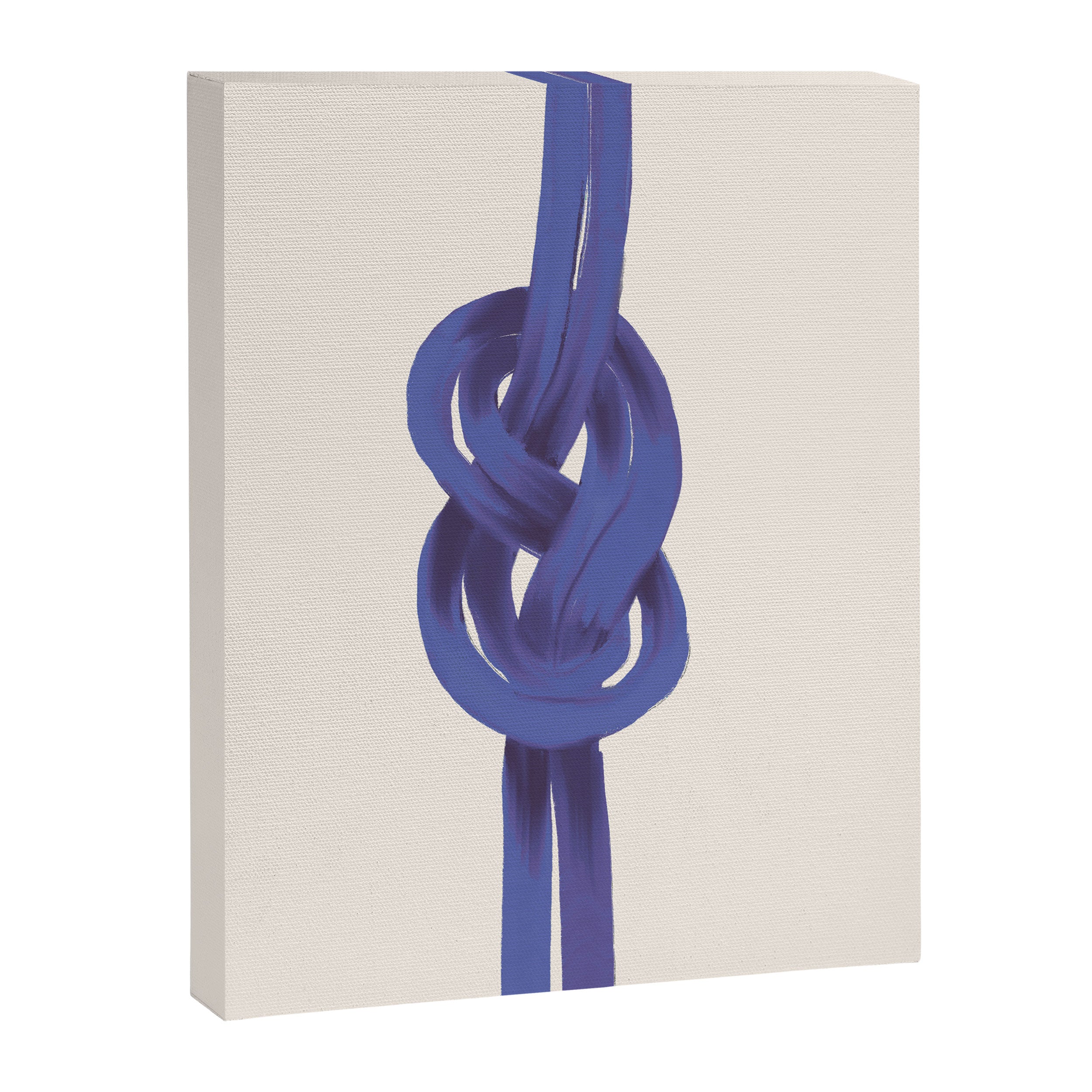 Minimalist Knot Art in Rich Blue Tones Elegant Abstract Illustration Canvas Print Gallery Image 8