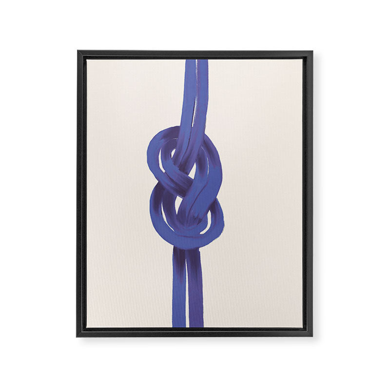 Minimalist Knot Art in Rich Blue Tones Elegant Abstract Illustration Framed Canvas Print Gallery Image 8